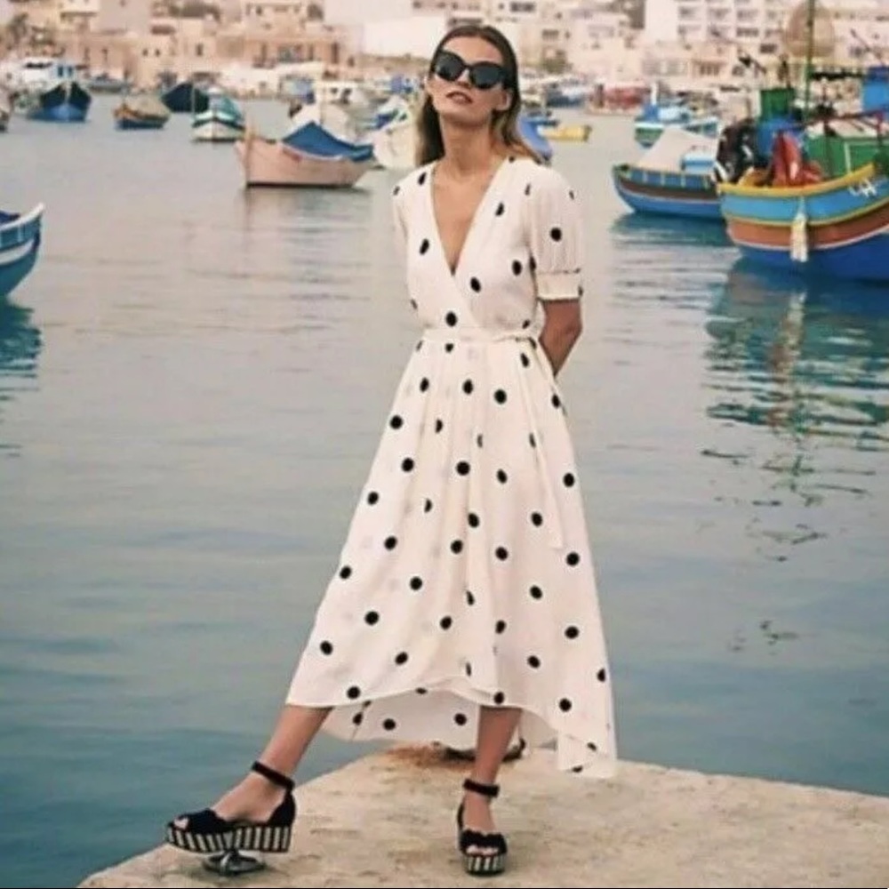 Anthro Maeve Breanna Polka Dot Dress EUC 16
